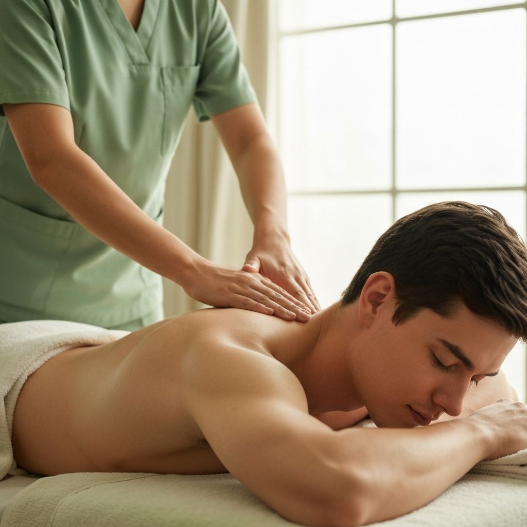 Spa massage with warm oil